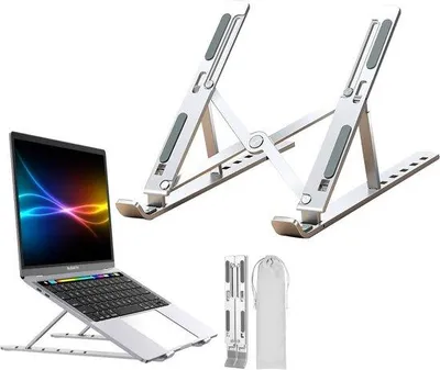 Immagine prodotto di Supporto per laptop - Universale - Regolabile - Pieghevole - Alluminio