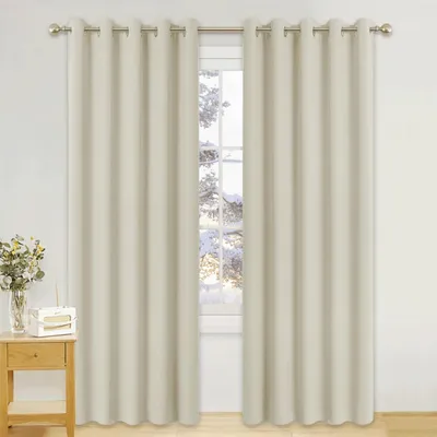 Immagine prodotto di Tende oscuranti termiche, confezione da 2, colore beige, dimensioni 228 x 167 cm