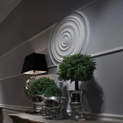 Immagine prodotto di Casa Padrino rosone in stucco 74,5 x 74,5 cm rosone da soffitto in stucco rosone da parete rosone barocco art nouveau