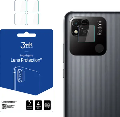 Produktbild von 3mk Hybridglas Lens Protection für Xiaomi Redmi 10A Kamera Objektiv Kameralinse 0,16mm 6H (4 Stück)