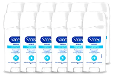Image de 12 déodorants bille Sanex Dermo Protector - 65 ml - Pack économique - 12 pièces