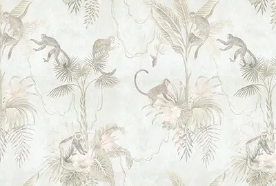 Produktbild von Tadessi Fototapete | Palmen | 4.00 m  x 2.70 m | Beige | Grün | Wandbild | Digitaldruck