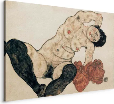 Produktbild von Bilder Egon Schiele Liegender Akt 120x80 cm Vlies Leinwandbild 1 tlg Kunstdruck modern Wandbilder l-F-12696-b-a