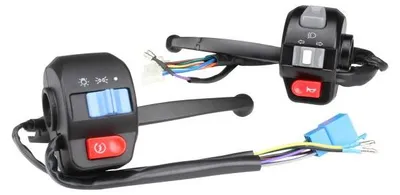 Productafbeelding van Schakelaarset rechts en links, inclusief remhendel (versie 2), voor 4-takt China scooters, modellen: Baotian Rex, ATU, Huatian, Flex Tech