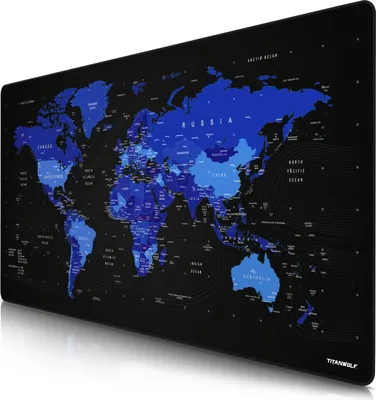 Produktbild von Titanwolf Gaming Mauspad, XXXL Speed Mousepad 1200 x 600 mm, Geschwindigkeit & Präzision, Englisch blau
