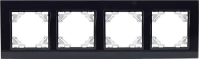 Produktbild von 4-fach Glas Rahmen horizontal QUADRA schwarz