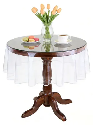 Zdjęcie produktu dla Przezroczysta, okrągła obrus z PVC, średnica 152 cm