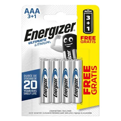 Produktbild von Energizer 635883, Einwegbatterie, AAA, Lithium, 1,5 V, 4 Stück(e), Zylindrische