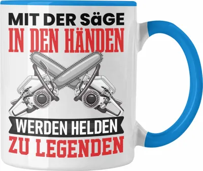 Produktbild von Trendation - Waldarbeiter Tasse Geschenk Holzfans Geschenkidee Waldarbeiter (Blau)
