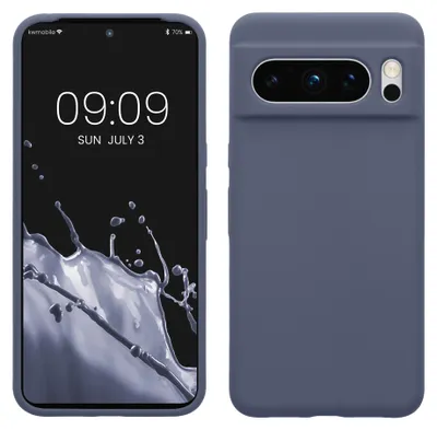 Produktbild von kwmobile Handyhülle für Google Pixel 8 Pro Hülle, für Pixel 8 Pro Case - Hülle Silikon - kabelloses Laden - Blaugrau