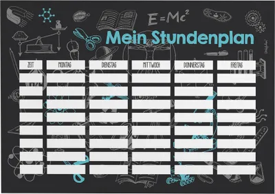 Produktbild von Stundenplan für Kinder mit Wissenschaft-Motiv - Magnetischer Wochenplaner beschreibbar & abwischbar