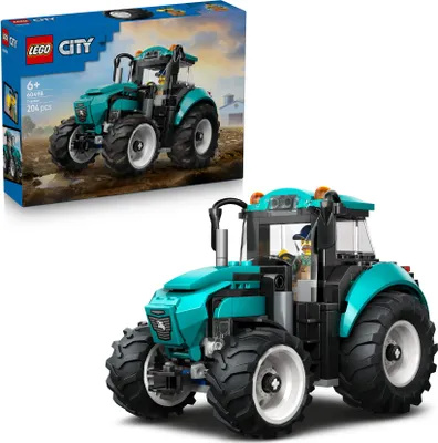 Produktbild von LEGO City Traktor - Spielzeug Bauernhof Fahrzeug Modellbau mit Bauern Minifigur - Geburtstagsgeschenk für Jungen ab 6 Jahren und Technikfans - 60498