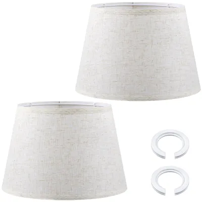 2er Set Leinen-Lampenschirme, konisch, 22x20x30 cm, mit Adapter