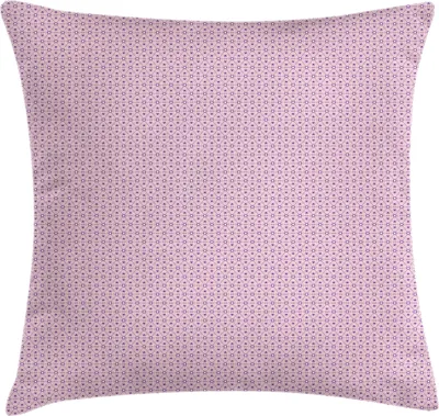 Produktbild von ABAKUHAUS Geometrisch Kissenbezug, Kontinuierliche Zusammenfassung Muster mit Kreisen und Hexagone, 50 x 50 cm, Violet Pale Pink
