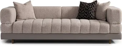 Produktbild von Dreisitzer Couch Sofa 3 Sitzer Polstersofa Stoffsofa Moderne Grau