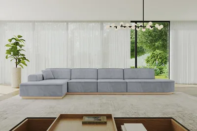 Produktbild von ALTDECOR Ecksofa in L-Form IREA-L3 412x165x80 cm Hellgrau Corner Sofa Eckcouch Couch Wohnlandschaft Cauchsofa