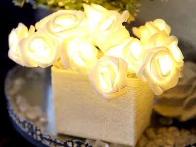 Produktbild von Best Season LED-Lichterkette "Rose Basket" 15 warm white LED Kabel: transp./ weiss, LED w/w, Timer, 2,1m, Batte, 726-29