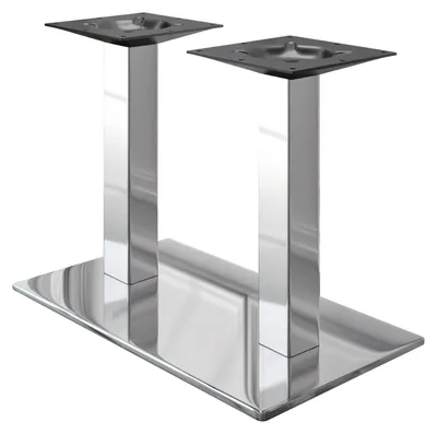 Produktbild von MADRID | Bistro Doppel Tischgestell | Edelstahl | Höhe: 71 cm | Säule: 6 x 6 cm | Bodenplatte: 40 x 70 cm | Tischgestell Edelstahl, Gastro Tischgestell
