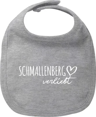 Produktbild von Huuraa Baby Lätzchen Schmallenberg verliebt Heather Grey Klettverschluss  Baumwolle Latz Geschenkidee