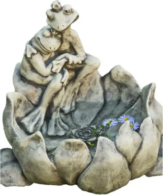 Produktbild von Schöne Vogeltränke Froschliebe aus Steinguss perfekt für den Garten die Terrasse oder den Vorgarten ist Witterungsbeständig und Neu 33cm H, 24-30008