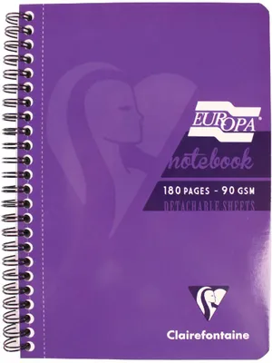 Produktbild von Notizbuch A5 liniert mit Rand Glanzcover violett Clairefontaine Europa 5 Stück