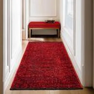 Zdjęcie produktu dla Nowoczesny dywan w stylu boho, wzór vintage i komfort z szenilu do salonu, sypialni, biura i kuchni, rozmiar: 80 x 150 cm, Kolor: Czerwony