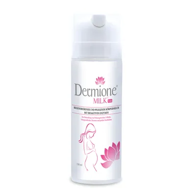 Produktbild von Dermione® MILK XXL 150 ml - Dermione-Milch lässt sich leicht verteilen und ist für empfindliche, beanspruchte und Kinderhaut geeignet