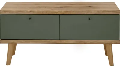 Produktbild von Wohnzimmer TV-Lowboard, 107cm, in Eiche mit grün AVEZZANO-61 Modern