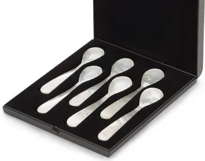 Produktbild von 6-teilige Eierlöffel-Garnitur aus Perlmutt 12,5 cm