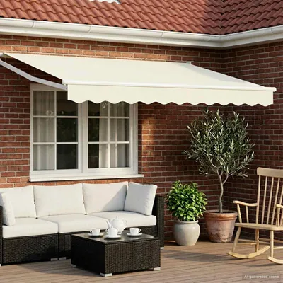 Produktbild von vidaXL Manuelle Gelenkarmmarkise mit LEDs Creme und Weiß 3,5 x 2,5 m