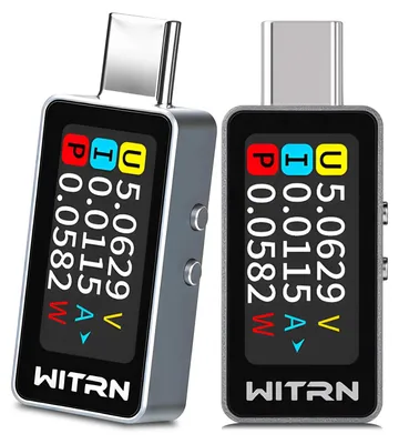 Productafbeelding van 2 stuks USB C-tester, meetapparaat met display, 4-28 V, 0-10 A