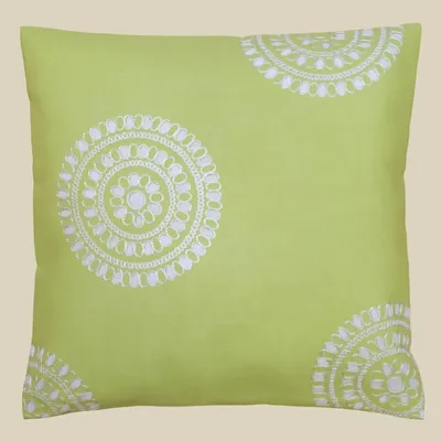 Produktbild von Kissenhülle 40 x 40 cm mit Stickerei Kreise 40 x 40 cm Kissenhülle grün