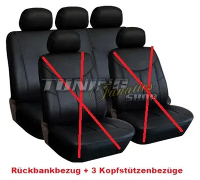 Produktbild von Sitzbezug Schonbezug RÜCKBANK schwarz SET für viele Fahrzeuge PREMIUM Kunstleder