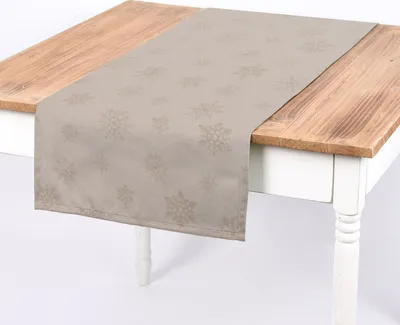Produktbild von SCHÖNER LEBEN. Tischläufer Eiskristalle beige gold