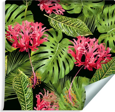 Produktbild von 10m VLIES TAPETE Rolle Natur Tropische Blätter BLUMEN XXL