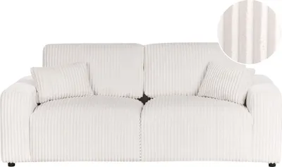 Produktbild von BELIANI Sofa Cremefarbe Cord Jumbo Cord 3- Sitzer Bequemes Wohnzimmer Modern Retro