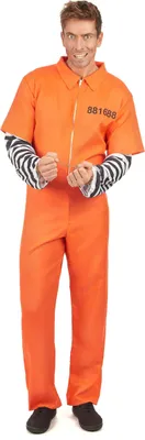 Produktbild von Gefangenenkostüm für Herren Sträflings-Verkleidung orange L