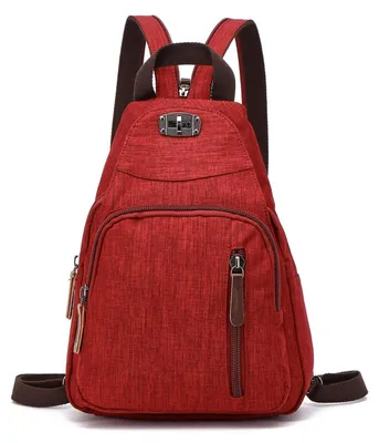 Produktbild von Brusttasche Sling Bag Klein Rucksack Umhängetasche Schulrucksack Sporttasche Damen Herren Polyester Rot 25x14x32cm