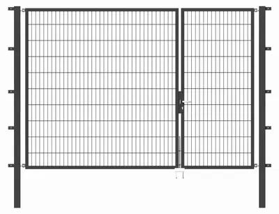 Obrázek produktu pro Dvojitá brána Alberts Flexo s příslušenstvím, k zabudování do betonu, antracitová, šířka 300 cm (100 cm + 200 cm), výška 200 cm