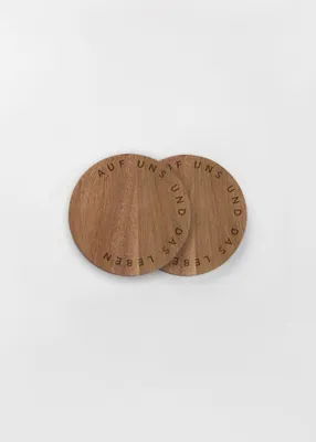 Produktbild von Räder Untersetzer 2er Set Auf uns und das Leben D:10cm H:0,8cm