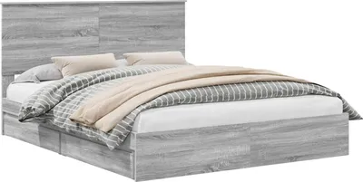 Immagine prodotto di Letto con Contenitore con testiera Grigio Sonoma 160 x 200 cm