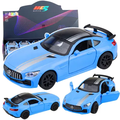 Produktbild von Sports Car Metal Opening Doors Lights Sounds Blue 1:32