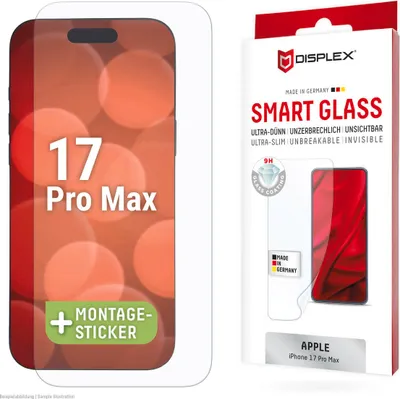 Zdjęcie produktu dla Displex 02170, Apple, iPhone 17 Pro Max, Odporny na kurz, Odporny na zadrapania, Nietłukące, Odporny na wstrząsy, Przezroczysty, 1 szt.