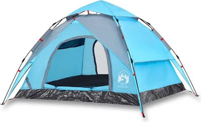 Image de vidaXL Tente de camping dôme 3 personnes bleue Quick Release