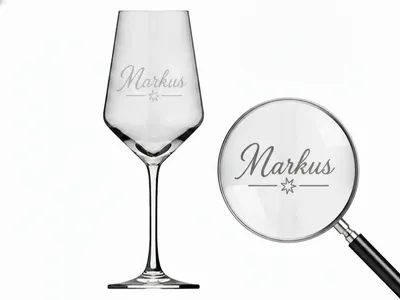 Produktbild von 1x Weinglas Gravur Markus Namensglas 350ml spülmaschinenfest langlebig