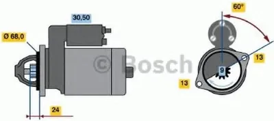 Produktbild von BOSCH 0 986 018 840 Starter Anlasser 0,9kW für MINI Schrägheck (R50, R53) 12V