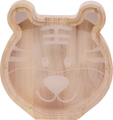 Immagine prodotto di TechKidz, salvadanaio in legno con testa di tigre e fronte in plexiglas, giallo-grigio