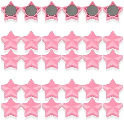 Produktbild von Klebefilmlose Magnetsternen für Küchen, weiß-rosa, 30 Stück