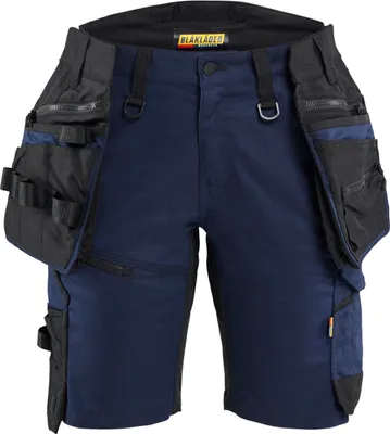 Produktbild von Blakläder STRIKER Damen Handwerker Shorts mit Stretch 7175, Farbe:Dunkel Marineblau/Schwarz, Größe:C50
