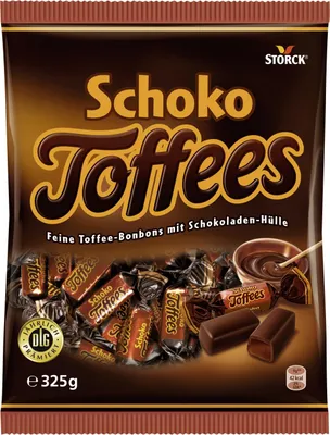 Produktbild von Storck Schoko Toffees einzeln gewickelt mit Schokoladenüberzug 325g